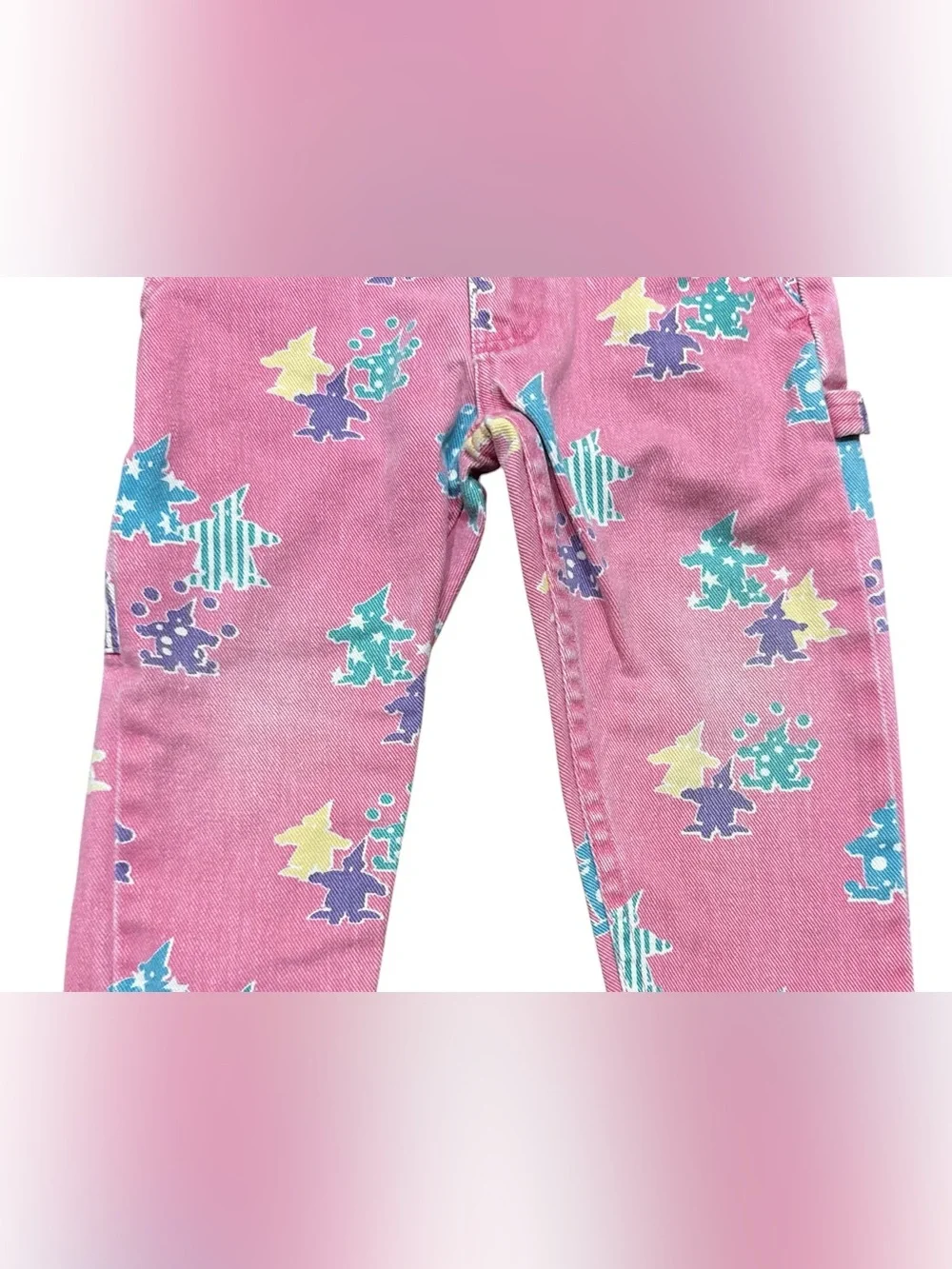 Vintage 90s OshKosh B’Gosh Pink Clown Pants Girls Size 3T Multicolor